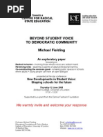 Michael Fielding - Beyond Student Voice To Democratic Community (Esmee Fairbairn Paper - 12 June 08)