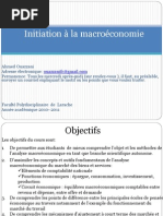 Initiation À La Macroéconomie Cours 1