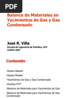 Balance de Materia Yacimiento de Gas y Gas Condensado