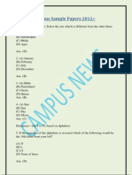 Elitmus Sample - Papers - 2012