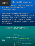 Paradigmatic and Syntagmatic Relation