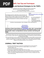 Test Tactics and Sectional Strategies For The TOEFL