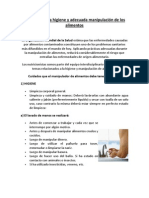 Normas para La Higiene y Adecuada Manipulación de Los Alimentos