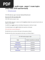 CXC Math Exam Paper 1 and Paper 2 Exam Questions