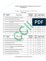 Scheme of Examination For Master of Technology (M.Tech.) in Mechanical