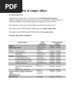 Classification of Copper Alloys