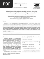 Distillation of Formaldehyde Containing Mixtures