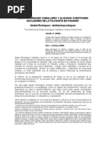 Diego Domínguez Caballero y Algunas Cuestiones Nucleares de La Filosofía en Panamá