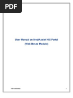 User Manual On Mediassist His Portal (Web Based Module) : Tcs Confidential