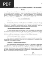 Notice of RAC Meetings For The Research Students Passed in PET-2012 or Exempted