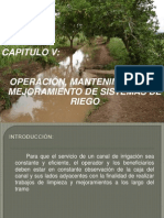 Operacion, Mantenimiento y Mejoramiento de Sistema de Riego