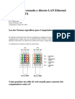 Cable de Red Cruzado y Directo LAN Ethernet 10bT o 100bTX