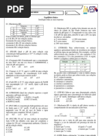 Ficha de Exercícios - Equílibrio Iônico - FICHA 2 DE QUÍMICA