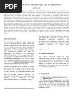 Classification Tests For Carboxylic Acid and Derivatives