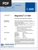 Chemicals Zetag DATA Organic Coagulants Magnafloc LT 7991 - 0410