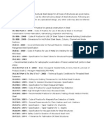 Indian Standard Code For Structural Steel Design For All Types of Structures Are Given Below