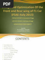 Design and Optimization of The Front and Rear Wing of An F1 Car