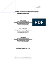 Efficiency and Productivity Growth in Indian Banking: Working Paper No. 199