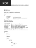 C Program For List Implementation Using Array