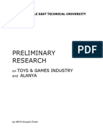 Preliminary Research On Toys and Games Industry and Alanya