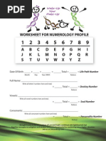 Numerology Worksheet