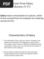 Income From Salary (Section 15-17) : Salary Means Remuneration of A Person, Which