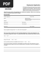 Granger Employment Application