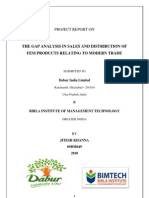 The Gap Analysis in Sales and Distribution of Fem Products Relating To Modern Trade.