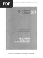 La Sociologia de La Cultura de Pierre Bourdieu