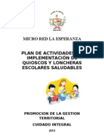 Plan de Kioskos y Loncheras 2013