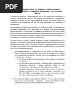 La Evolucion Historica Del Derecho Constitucional y Principales Aporte de Francia, Inglaterra y Los Estados Unidos.