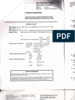 SQA Higher Maths Exam 1992