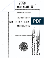 1918 Handbook On Machine Gun Cart Model 1917