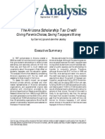 The Arizona Scholarship Tax Credit: Giving Parents Choices, Saving Taxpayers Money, Cato Policy Analysis No. 414