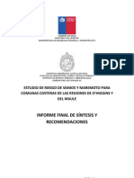 Estudio Riesgos Informe Final. Informe de Mitigación de Riesgos de Tsunami Yterremoto, Localidades de Las Regiones Del Maule y O Higgins - Chile