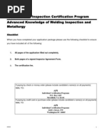 API 577 Supplemental Inspection Certification Program Advanced Knowledge of Welding Inspection and Metallurgy