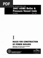 2007 ASME Boiler Pressure Vessel Code: Rules For Construction of Power Boilers