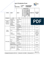 Environmental Aspect Evaluation Form