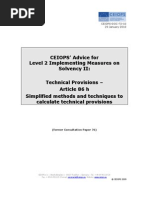 CEIOPS L2 Advice Simplifications For TP