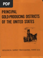 USGS PP 610 Principal Gold Producing Districts in United States