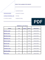 Alabama Senate Roster 2009