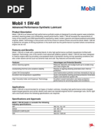 Mobil 1 5W-40: Advanced Performance Synthetic Lubricant