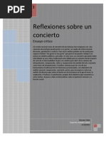 Reflexiones Sobre Un Concierto