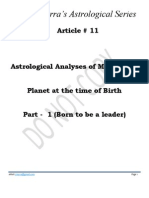 Article # 11 - Astrological Analyses of MahaDasha Planet at The Time of Birth Part - 1 (Born To Be A Leader)