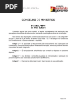 Decreto 80-06 (Angola) - Regulamento de Licenciamento Das Operações de Loteamento, Obras de Urbanização e Obras de Construção