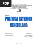 Análisis de La Política Exterior Venezolana Antes Del Proceso Bolivariano