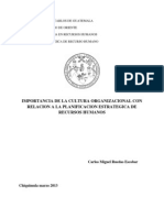 Ensayo Importancia de La Cultura Organizacional Con Relacion A La PERH