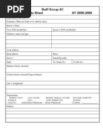 Staff Group 4C Personal Data Sheet AY 2005-2006