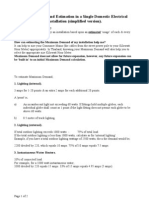 Maximum Demand Estimation in A Single Domestic Electrical Installation (Simplified Version)