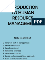 Introduction To Human Resource Management